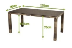 Ploß Rabida Dining Tisch, Champagner-meliert, Polyrattan, 170 X 90 Cm, Glasplatte In Steinoptik -Ausgewählte Gartenmöbelgeschäfte 5 20167.jpg