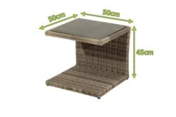 Ploß Rabida Beistelltisch, Champagner-meliert, Polyrattan, 50x50x45 Cm, Glasplatte In Steinoptik -Ausgewählte Gartenmöbelgeschäfte 5 20172.jpg