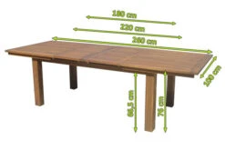OUTFLEXX Esstisch, Natur, FSC-Akazienholz, 180/220/260x100cm, Oil Finished, Zweifacher Synchronauszug -Ausgewählte Gartenmöbelgeschäfte 5 20639.jpg