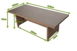 OUTFLEXX Dining Tisch, Hellbraun, Polyrattan, 220 X 100 Cm, Tischplatte Spraystone, 6mm -Ausgewählte Gartenmöbelgeschäfte 5 20677.jpg