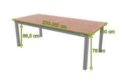 DOPPLER Expert Esstisch, Silber/Holzoptik, Aluminium, 220-280x100 Cm, Ausziehbar -Ausgewählte Gartenmöbelgeschäfte 5 20900.jpg