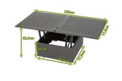 OUTFLEXX Loungetisch, Sooty, Alu/Sunbrella, 78/157 X 78 X 37/64 Cm, Höhenverstellbar -Ausgewählte Gartenmöbelgeschäfte 5 21010.jpg