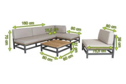OUTFLEXX Ecklounge, Anthrazit, Alu/Akazie, 5 Personen, Inkl. Polster In Grau, Tisch 80 X 80 Cm Und Hocker -Ausgewählte Gartenmöbelgeschäfte 5 21016.jpg