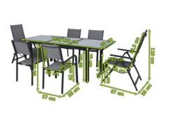 VILLANA Esstischset, Anthrazit/grau, Alu/Textilene, Ausziehtisch 160/220 X 90 Cm, 2 Relaxsessel, 4 Stapelsessel -Ausgewählte Gartenmöbelgeschäfte 5 21284.jpg