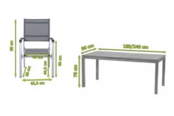 KETTLER Friends Esstischgarnitur, Silber/anthrazit, Alu/Textilene, Tisch 180/240 X 90 Cm, 6 Stapelsessel 17 KETTLER Friends Esstischgarnitur, Silber/anthrazit, Alu/Textilene, Tisch 180/240 X 90 Cm, 6 Stapelsessel -Ausgewählte Gartenmöbelgeschäfte 5 21552.jpg