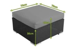 OUTFLEXX Beistelltisch/Hocker, Schwarz, Polyrattan, Inkl. Glasplatte Und Polster -Ausgewählte Gartenmöbelgeschäfte 5 2392 8.jpg