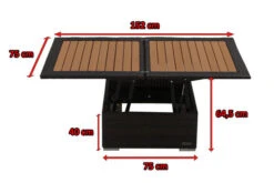 OUTFLEXX Loungetisch Höhenverstellbar, Braun, Polyrattan, 75/152x75x40/64,5cm -Ausgewählte Gartenmöbelgeschäfte 5 2393 18.jpg
