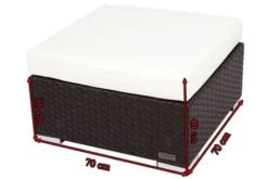 OUTFLEXX Beistelltisch/Hocker, Braun, Polyrattan, Inkl. Glasplatte Und Polster -Ausgewählte Gartenmöbelgeschäfte 5 2393 8.jpg