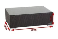 OUTFLEXX Kaffeetisch, Braun, Polyrattan, 95x65cm, Inkl. Glasplatte -Ausgewählte Gartenmöbelgeschäfte 5 2393 9.jpg