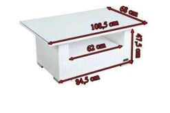 OUTFLEXX Kaffeetisch, Weiß, Polyrattan, 108,5x68cm, Inkl. Glasplatte -Ausgewählte Gartenmöbelgeschäfte 5 2511 13.jpg