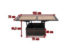 OUTFLEXX Loungetisch Höhenverstellbar, Braun-marmoriert, Polyrattan, 75/152x75x40/64,5cm -Ausgewählte Gartenmöbelgeschäfte 5 8887.jpg