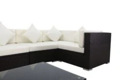 OUTFLEXX Ecklounge-Set Polyrattan, Braun, Für 5 Personen, Inkl. Kaffeetisch, Wasserfeste Kissenbox -Ausgewählte Gartenmöbelgeschäfte 6 1304 BOX B.jpg