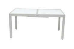 VILLANA Ausziehtisch, Silber/weiß, Alu/Sicherheitsglas, 160/220x90 Cm, Flügelmechanismus -Ausgewählte Gartenmöbelgeschäfte 6 13395 2.jpg