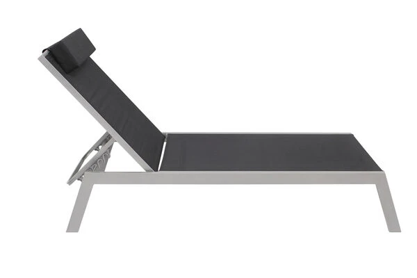 VILLANA Gartenliege, Silber/schwarz, Aluminium/Textil, 198 X 60 X 32 Cm, Verstellbar 8 VILLANA Gartenliege, Silber/schwarz, Aluminium/Textil, 198 X 60 X 32 Cm, Verstellbar – Bild 6