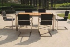 OUTFLEXX Freischwinger, Schwarz, Edelstahl/Textilene, Padded, Armlehnen Aus FSC-Teakholz -Ausgewählte Gartenmöbelgeschäfte 6 13488.jpg