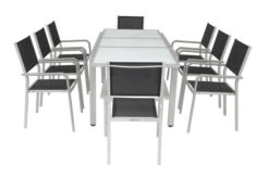 VILLANA Esstischgarnitur, Silber/schwarz, Alu/Textil, Tisch 160/220 Cm, 8 Stapelstühle -Ausgewählte Gartenmöbelgeschäfte 6 13875.jpg