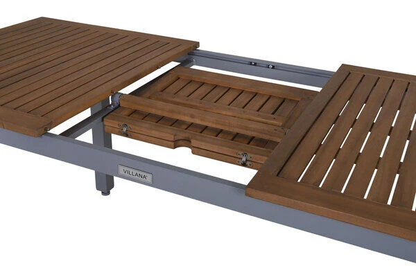 VILLANA Esstischgarnitur, Silber/schwarz, Alu / FSC-Akazienholz, Ausziehtisch 150/200 Cm, 4 Multipositionssessel 11 VILLANA Esstischgarnitur, Silber/schwarz, Alu / FSC-Akazienholz, Ausziehtisch 150/200 Cm, 4 Multipositionssessel – Bild 9