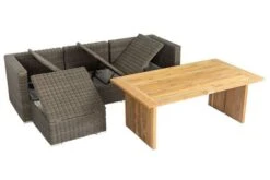 OUTFLEXX Loungegarnitur, Polyrattan/Teakholz, Tisch 160x90cm, Für 4 Personen, Wasserfeste Kissenbox -Ausgewählte Gartenmöbelgeschäfte 6 19392.jpg