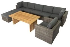 OUTFLEXX Loungegarnitur, Polyrattan/Teakholz, Tisch 160x90cm, Für 8 Personen, Wasserfeste Kissenbox -Ausgewählte Gartenmöbelgeschäfte 6 19396.jpg