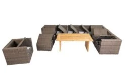 OUTFLEXX Loungegarnitur, Polyrattan/Teakholz, Tisch 160x90cm, Für 10 Personen, Wasserfeste Kissenbox -Ausgewählte Gartenmöbelgeschäfte 6 19398.jpg