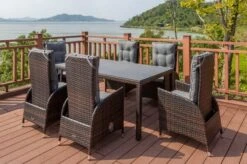 OUTFLEXX Dining Tisch, Braun Marmoriert, Polyrattan, 180 X 100 Cm, Tischplatte Spraystone, 6mm -Ausgewählte Gartenmöbelgeschäfte 6 20665.jpg