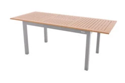DOPPLER Expert Esstisch, Silber/Holzoptik, Aluminium, 150-210x90 Cm, Ausziehbar