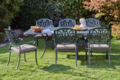 HARTMAN Amalfi Esstischgarnitur, Dunkelgrün, Alu-Guss, 6 Diningsessel, Inkl. Polster, 214x112 Cm -Ausgewählte Gartenmöbelgeschäfte 6 21183.jpg