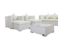 OUTFLEXX Loungemöbel-Set, Weiß, Polyrattan, Für 9 Personen, Inkl. Kaffeetisch, Wasserfeste Kissenbox 14 OUTFLEXX Loungemöbel-Set, Weiß, Polyrattan, Für 9 Personen, Inkl. Kaffeetisch, Wasserfeste Kissenbox -Ausgewählte Gartenmöbelgeschäfte 6 7173 BOX B.jpg