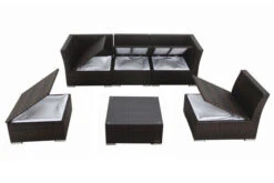OUTFLEXX Loungemöbel-Set, Braun Marmoriert, Polyrattan, Inkl. Kaffeetisch, Für 5 Personen, Wasserfeste Kissenbox -Ausgewählte Gartenmöbelgeschäfte 6 7759 BOX B.jpg