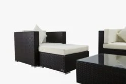 OUTFLEXX Loungemöbel-Set, 5 Personen, Braun, Polyrattan, Inkl. Kaffeetisch, Wasserfeste Kissenbox -Ausgewählte Gartenmöbelgeschäfte 7 1298 BOX B.jpg