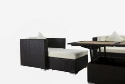 OUTFLEXX Lounge-Set, 5 Personen, Braun, Polyrattan, Inkl. Loungetisch, Wasserfeste Kissenbox -Ausgewählte Gartenmöbelgeschäfte 7 1298 BOX D.jpg