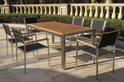 OUTFLEXX Stuhl, Schwarz, Edelstahl/Textilene, Padded, Armlehnen Aus FSC-Teakholz, 62x56,5x86cm -Ausgewählte Gartenmöbelgeschäfte 7 13514.jpg