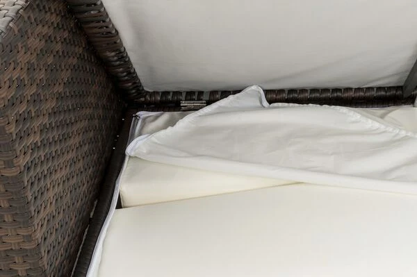 OUTFLEXX Loungemöbel-Set, Braun Marmoriert, Polyrattan, 8 Pers, Wasserfeste Kissenbox 9 OUTFLEXX Loungemöbel-Set, Braun Marmoriert, Polyrattan, 8 Pers, Wasserfeste Kissenbox – Bild 7