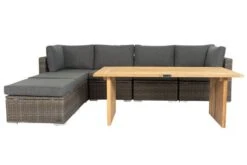 OUTFLEXX Loungegarnitur, Polyrattan/Teakholz, Tisch 160x90cm, Für 6 Personen, Wasserfeste Kissenbox -Ausgewählte Gartenmöbelgeschäfte 7 19394.jpg