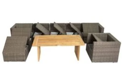 OUTFLEXX Loungegarnitur, Polyrattan/Teakholz, Tisch 160x90cm, Für 8 Personen, Wasserfeste Kissenbox -Ausgewählte Gartenmöbelgeschäfte 7 19396.jpg