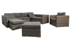 OUTFLEXX Loungegarnitur, Polyrattan/Teakholz, Tisch 160x90cm, Für 10 Personen, Wasserfeste Kissenbox -Ausgewählte Gartenmöbelgeschäfte 7 19398.jpg