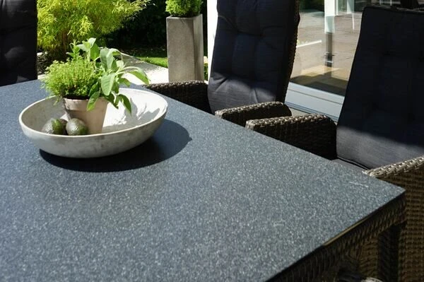 Ploß Rocking Dining Tisch, Grau/braun-meliert, Polyrattan, 170 X 90 Cm, Glasplatte In Steinoptik 9 Ploß Rocking Dining Tisch, Grau/braun-meliert, Polyrattan, 170 X 90 Cm, Glasplatte In Steinoptik – Bild 7