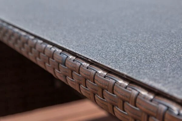 OUTFLEXX Dining Tisch, Braun Marmoriert, Polyrattan, 220 X 100 Cm, Tischplatte Spraystone, 6mm 9 OUTFLEXX Dining Tisch, Braun Marmoriert, Polyrattan, 220 X 100 Cm, Tischplatte Spraystone, 6mm – Bild 7