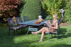 HARTMAN Amalfi Esstischgarnitur, Dunkelgrün, Alu-Guss, 6 Diningsessel, Inkl. Polster, 214x112 Cm -Ausgewählte Gartenmöbelgeschäfte 7 21183.jpg