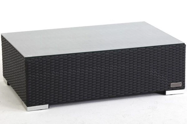 OUTFLEXX Kaffeetisch, Schwarz, Polyrattan, 95x65cm, Mit Glas-Tischplatte 9 OUTFLEXX Kaffeetisch, Schwarz, Polyrattan, 95x65cm, Mit Glas-Tischplatte – Bild 7