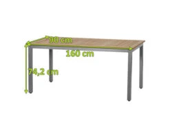 SIENA GARDEN Geneva Dining Tisch, Alu / FSC Teak, 160 X 90 Cm, 6 Personen -Ausgewählte Gartenmöbelgeschäfte 8138 4 5.jpg