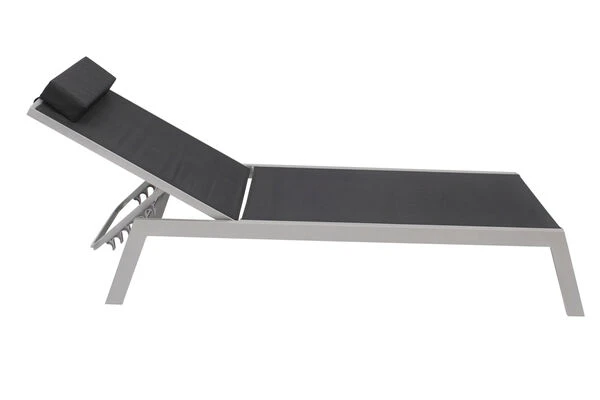VILLANA Gartenliege, Silber/schwarz, Aluminium/Textil, 198 X 60 X 32 Cm, Verstellbar 10 VILLANA Gartenliege, Silber/schwarz, Aluminium/Textil, 198 X 60 X 32 Cm, Verstellbar – Bild 8