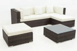 OUTFLEXX Loungemöbel-Set, Braun Marmoriert, 5 Pers, Polyrattan, Wasserfeste Kissenbox, Inkl. Beistelltisch -Ausgewählte Gartenmöbelgeschäfte 8 16068 BOX B.jpg