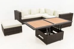 OUTFLEXX Loungemöbel-Set, Braun Marmoriert, 6 Pers, Polyrattan, Wasserfeste Kissenbox, Inkl. Loungetisch -Ausgewählte Gartenmöbelgeschäfte 8 16069 BOX D.jpg