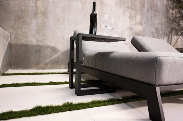 OUTFLEXX Bite Loungeliege, Flanelle, Alu/Sunbrella, 203 X 90 X 38 Cm, 4-fach Verstellbar 9 OUTFLEXX Bite Loungeliege, Flanelle, Alu/Sunbrella, 203 X 90 X 38 Cm, 4-fach Verstellbar – Bild 7