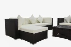 OUTFLEXX Loungemöbel-Set, Braun, Polyrattan, Für 5 Personen, Inkl. Loungetisch, Wasserfeste Kissenbox -Ausgewählte Gartenmöbelgeschäfte 8 1713 BOX D.jpg