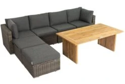 OUTFLEXX Loungegarnitur, Polyrattan/Teakholz, Tisch 160x90cm, Für 6 Personen, Wasserfeste Kissenbox -Ausgewählte Gartenmöbelgeschäfte 8 19394.jpg