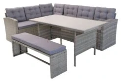 OUTFLEXX Loungemöbel, Hellgrau Meliert/grau, Polyrattan/Polyester, Tisch 145x79cm, 4 Tlg., 7 Pers, Inkl. Polster -Ausgewählte Gartenmöbelgeschäfte 8 20396.jpg