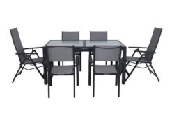 VILLANA Esstischset, Anthrazit/grau, Alu/Textilene, Ausziehtisch 160/220 X 90 Cm, 2 Relaxsessel, 4 Stapelsessel -Ausgewählte Gartenmöbelgeschäfte 8 21284.jpg