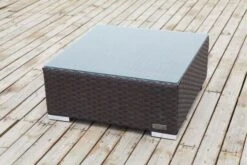 OUTFLEXX Beistelltisch/Hocker, Braun, Polyrattan, Inkl. Glasplatte Und Polster -Ausgewählte Gartenmöbelgeschäfte 8 2393 8.jpg